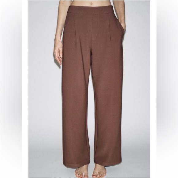 NWT ZARA 2025 collection wide leg crepe pants size L 
🚨FIRM FIRM NO DISCOUNT - Picture 10 of 14